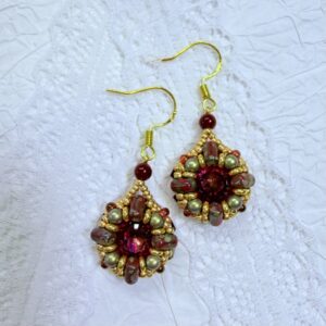 Handmade Beaded Gorgeous Geometric Drop Earrings