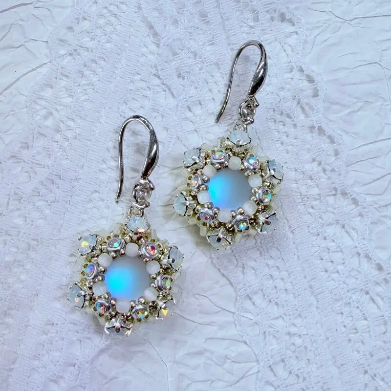 Floral Circle Drop Earrings