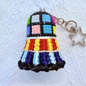 Handmade Rainbow Pixel Shuttlecock Charm