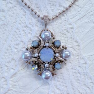 moon star pearl crystal pendant
