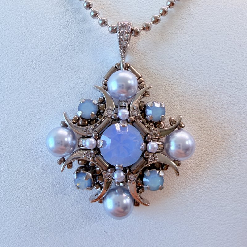 Moon Star Pearl Crystal Pendant