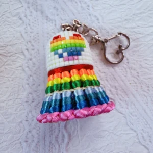 rainbow heart shuttlecock charm