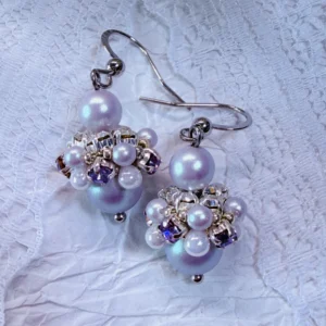 Grape Cluster Beaded Earrings