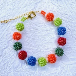 colorful beaded ball bracelet