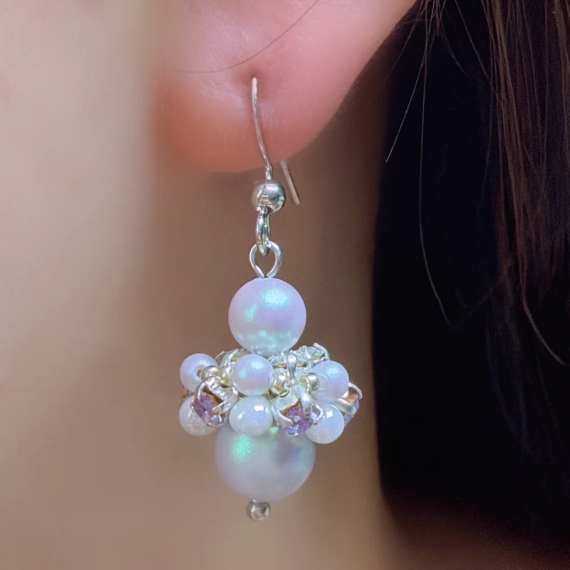 Grape Cluster Beaded Earrings