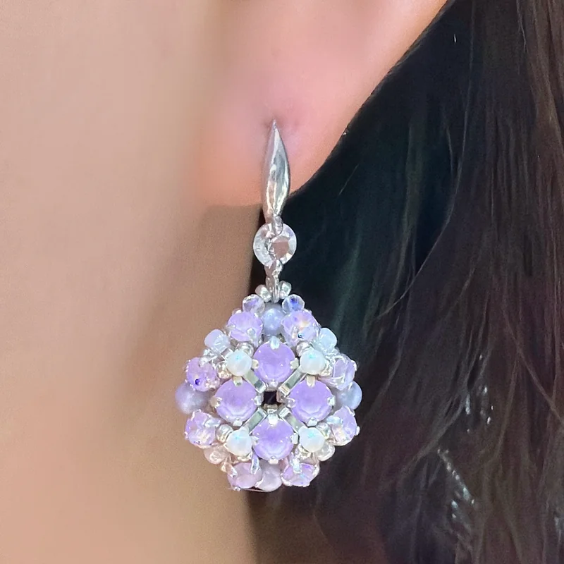 Four-Petal Pearl Drop Earrings
