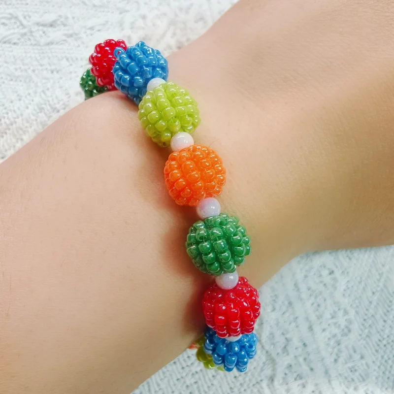 Colorful Beaded Ball Bracelet